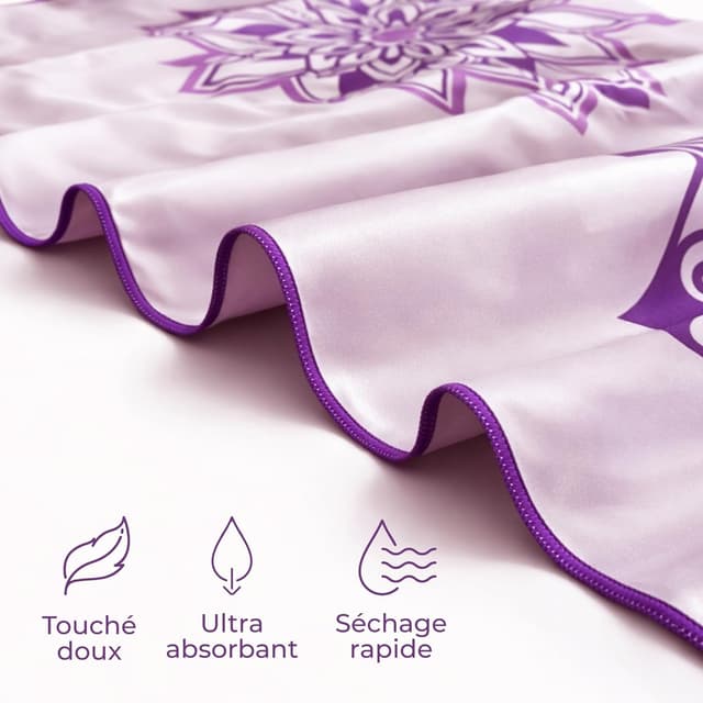 Detalle 2 de ZENACROSS Serviette de Plage Lilac Ultra‑Absorbante