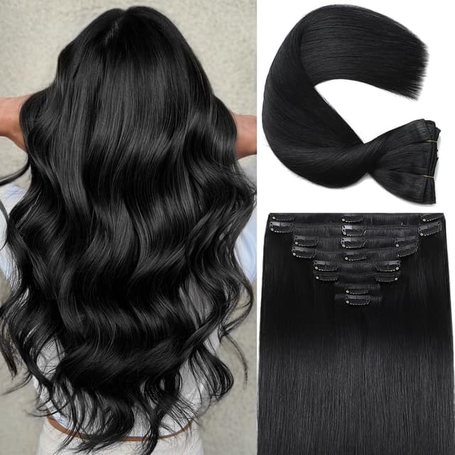 Detalle de CWRDK 20-inch Remy Clip-In Hair Extensions 8pcs 💇♀