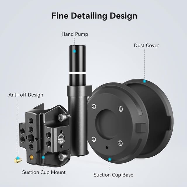 Detalle de SMALLRIG 4 inch Suction Cup Camera Mount 4122 (car mount for cameras and smartphones up to 2kg)