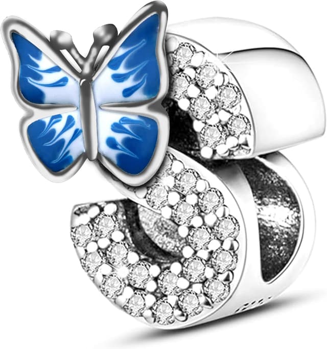 Detalle de FLUFLO Charm Anhänger „Buchstabe A–Z“ aus 925 Sterling Silber mit Zirkonia