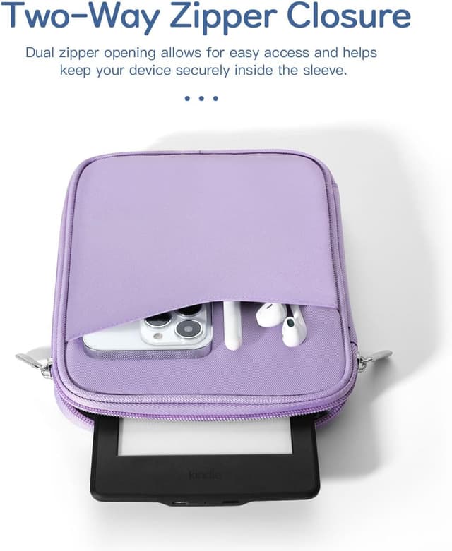 Detalle de Vinabilia 6–7 Zoll Sleeve-Tasche für 7" Kindle Paperwhite & Colorsoft Signature (Grau-violett)