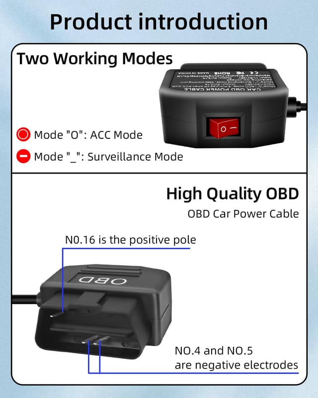 Thumbnail 1 de YANBORONSN OBD Power Cable for Dash Camera