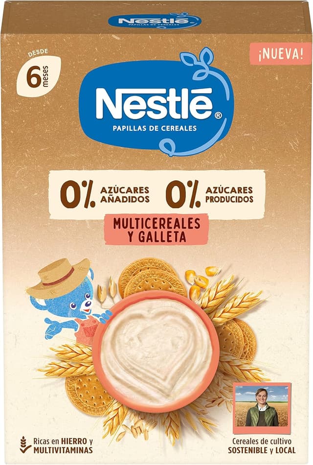 Thumbnail 2 de Nestlé 0% Papilla Multicereales con Galleta para bebés 🍪