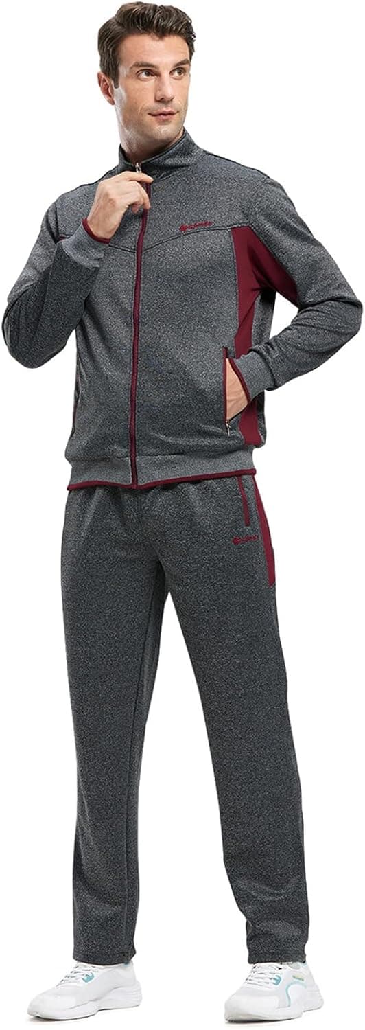Detalle de Rdruko Herren Jogginganzug-Set (Trainingsjacke + Jogginghose) für Fußball, Gym & Freizeit