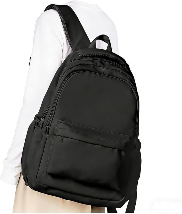 Detalle de HYC00 HYC00 Rucksack Damen Schulrucksack für 14-Zoll-Laptop (Schwarz)