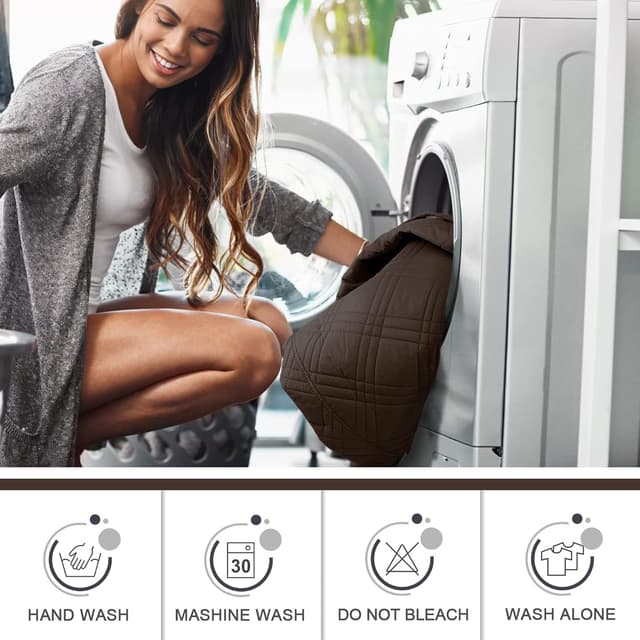 Thumbnail 6 de TAOCOCO 100% Waterproof Recliner Sofa Cover (3-Piece) for 3-Seat Reclining Couches, Chocolate