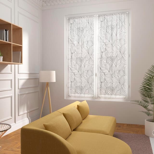 Detalle 2 de Soleil d’ocre Louane : brise-bise devoré liso 60 x 120 cm