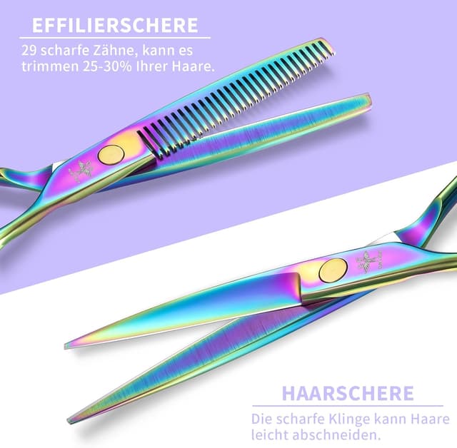 Thumbnail 2 de Purple Bird 10-piece hairdressing scissors kit ✂