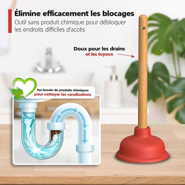 Detalle de Nirox lot de 2 déboucheurs à ventouse (pistons 110 et 140 mm) – sans produits chimiques