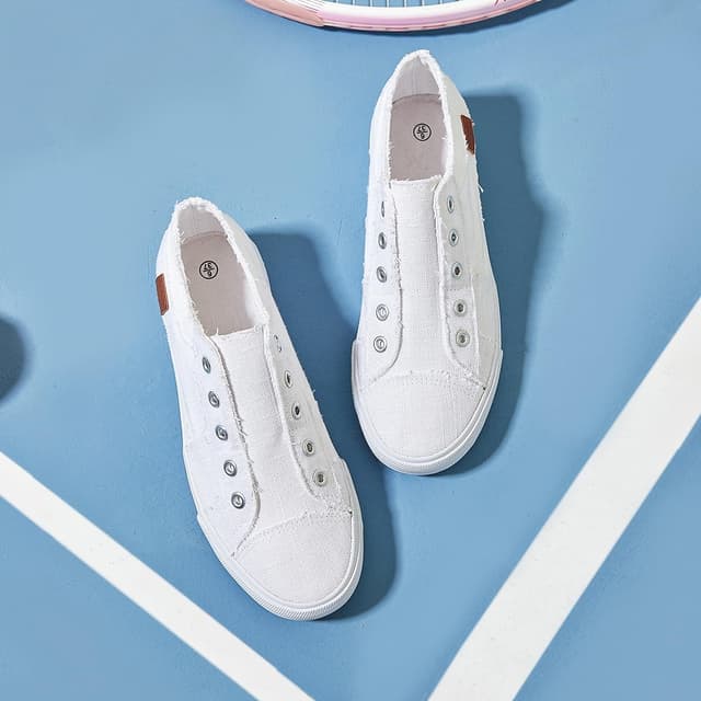 Detalle 2 de Women’s Slip-On Canvas Sneakers with Non-Slip Rubber Sole