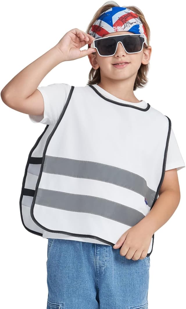 Detalle de AYKRM Kinder-Warnweste mit 360°-Reflexstreifen – Sichtbare Sicherheitsweste für den Straßenverkehr