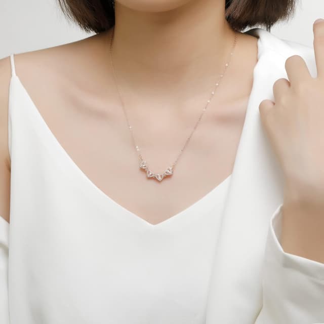 Detalle de Collier porte-bonheur Jrêveinfini Trèfle à 4 Feuilles en argent 925 pour femme et enfant