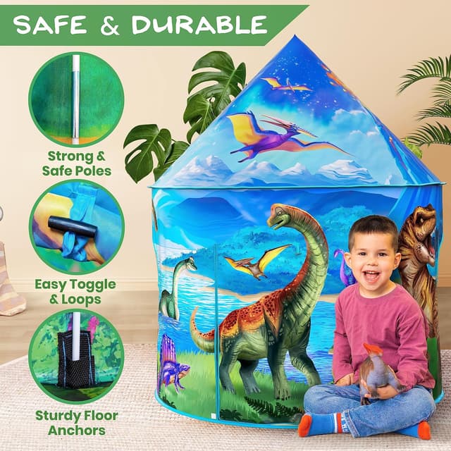 Detalle 2 de W&O Dino Paradise Play Tent with LED Lights