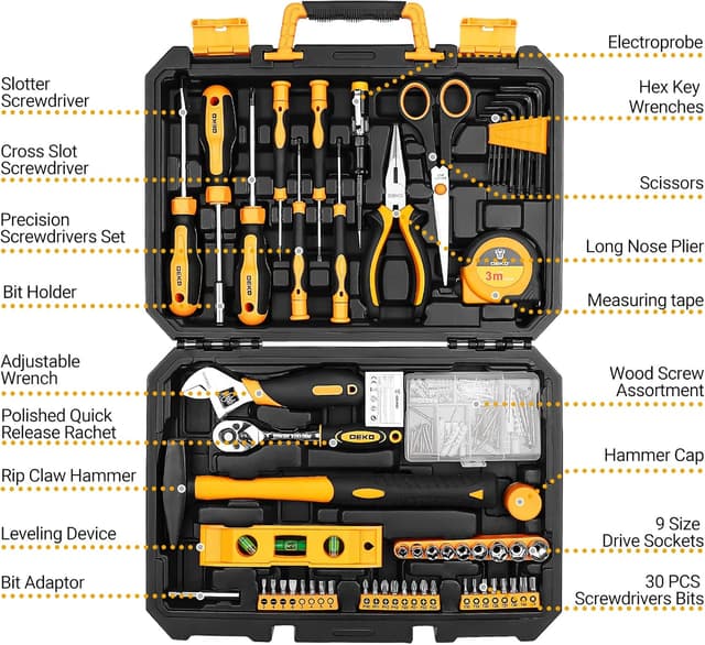 Thumbnail 1 de DEKO 138-Piece Home Tool Kit — DIY Toolbox