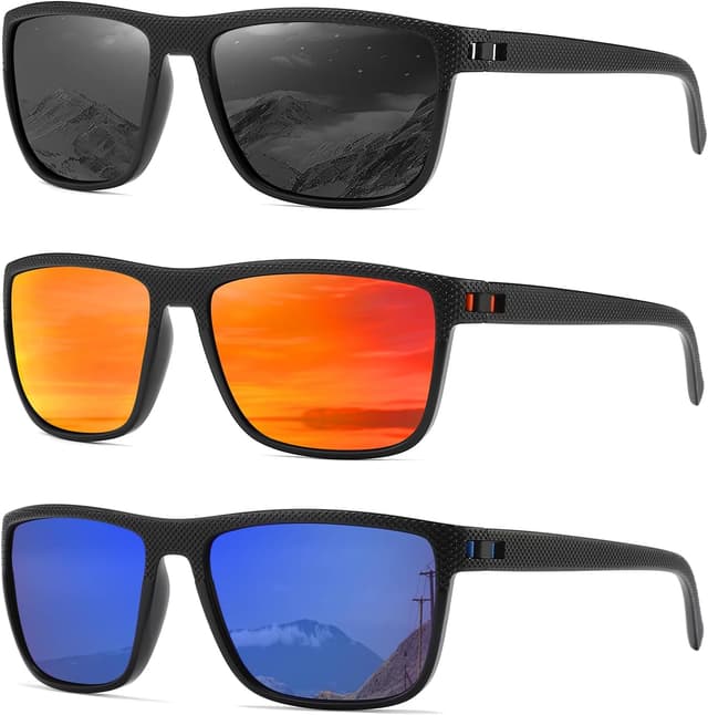 Thumbnail 1 de MASDUN Polarized Square Sunglasses 3-pack ๐ถ