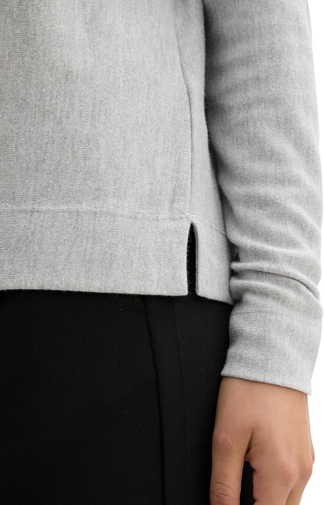 Detalle de TOM TAILOR maglietta donna a maniche lunghe a righe dall’aspetto brillante