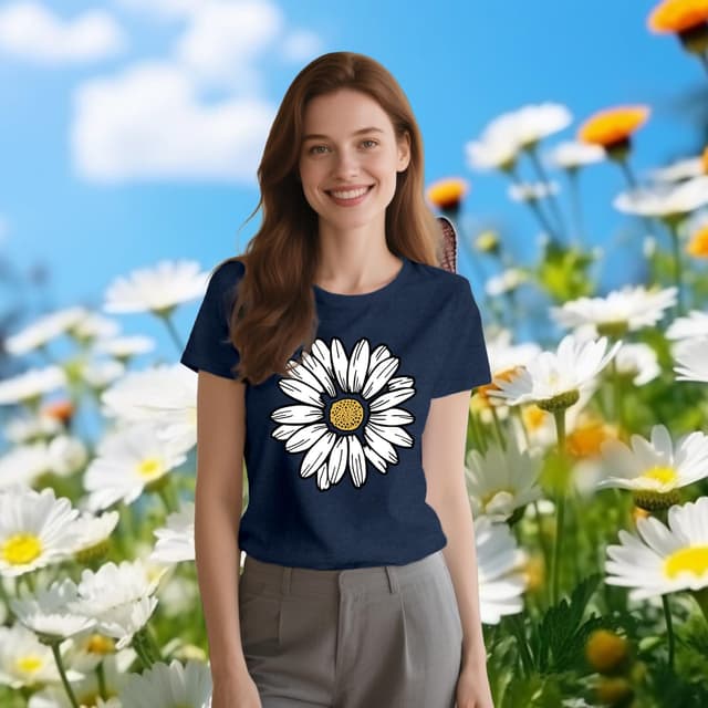 Detalle de Qskall Daisy T Shirts for Women Marguerite Daisy Floral Shirt (Wildflower Tee)
