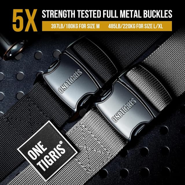 Detalle de OneTigris tactical dog harness with 5X metal buckles, Molle vest & front no-pull clip (M, grey)