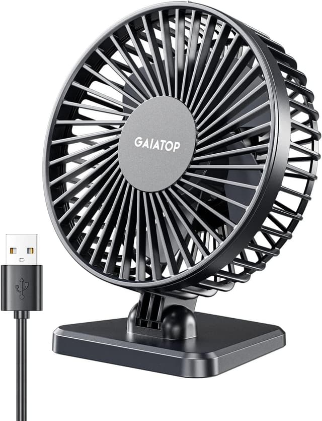Detalle de gaiatop USB Desk Fan Small Portable 3-speed mini fan 🌀