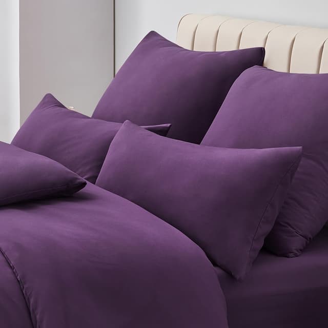 Detalle de Aisbo Kissenbezug 40 x 80 2er-Set (lila) aus Mikrofaser mit Reißverschluss, ÖKO-TEX