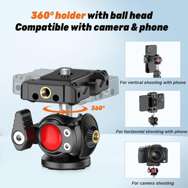 Detalle 2 de XXZU 83in (210cm) Camera Tripod with Ball Head