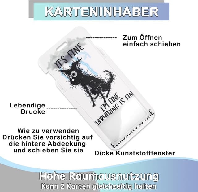 Detalle 2 de Ausweishülle mit Band – ID Badge Holder Breakaway Lanyard mit ausziehbarer Badge-Reel und abnehmbaren Clips