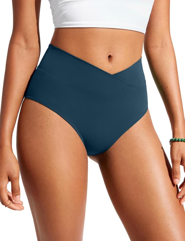 Thumbnail 6 de CRZ YOGA costume da bagno donna con slip a vita alta incrociata davanti, copertura totale