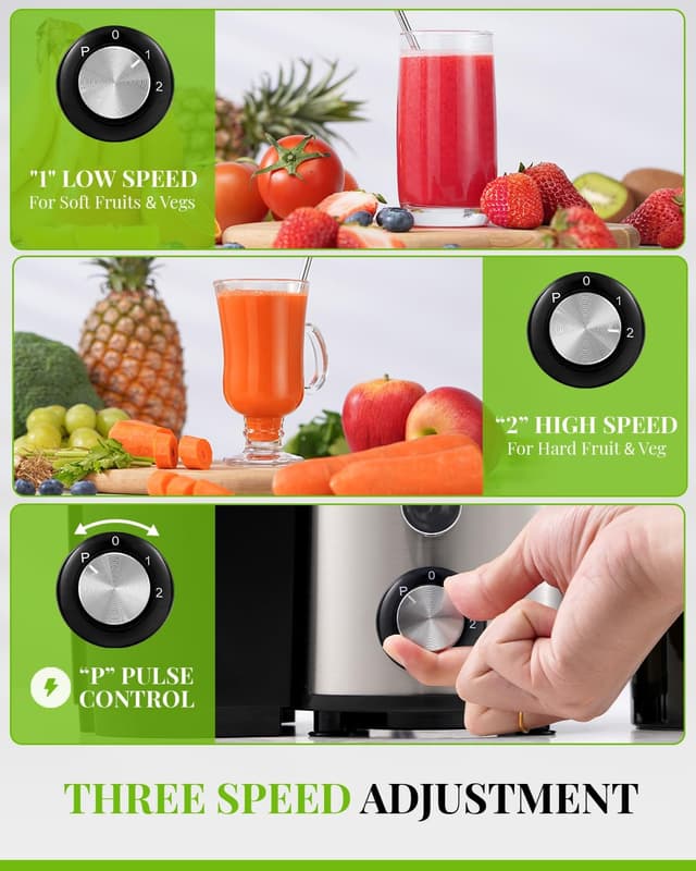 Detalle 2 de Juicer Machines 800W Centrifugal Juicer with 3 Speed Control and Foam Separator