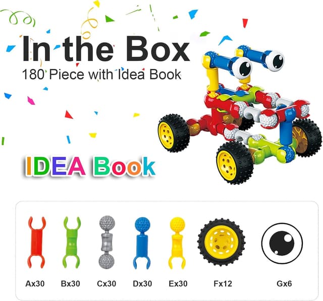 Detalle de Huaker 180-Piece STEM Building Set for Kids 🧩