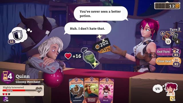 Detalle 2 de Potionomics: Masterwork Edition für PS5 – Clevere Verhandlung & Zaubertränke im RPG