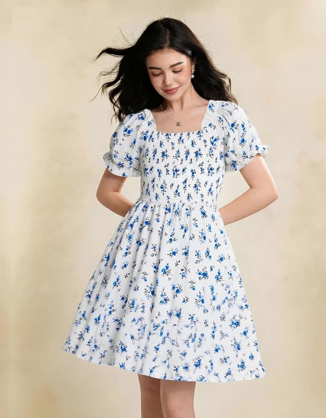 Detalle de JiAmy Girls summer dress, square neck