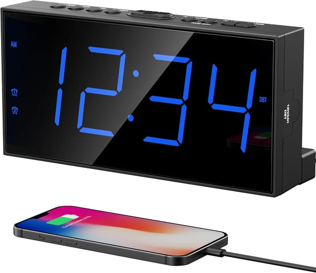 Detalle de Digital Dual Alarm Clock 7" LED Display ⏰