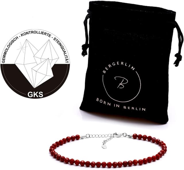 Detalle de BERGERLIN Jaspis Fußkettchen mit 925 Silber