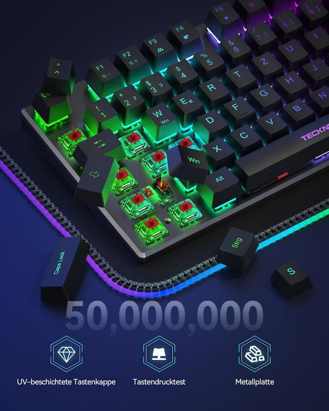 Thumbnail 5 de TECKNET Mechanische Gaming-Tastatur mit 109 Tasten