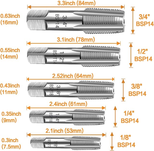 Thumbnail 1 de 5-Piece BSP Pipe Tap Set