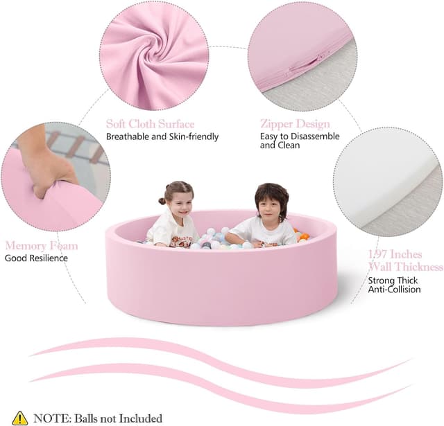 Thumbnail 1 de SHJADE Baby Ball Pit 35.4" Soft Foam Playpen