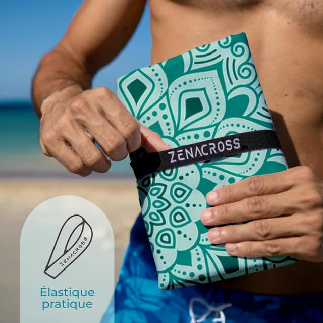 Detalle de ZENACROSS serviette de plage XXL microfibre 90x180
