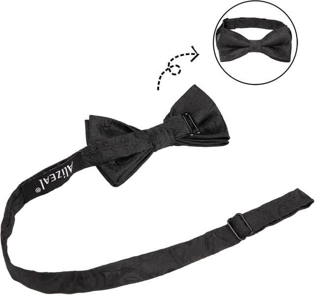 Detalle de Alizeal Banded Adjustable Length Pre-tied Bow Tie for Boys (Birthday Party & more)