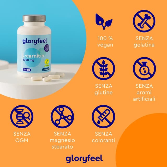 Detalle 2 de L-Carnitina 2.000mg Capsule Integratore 💊