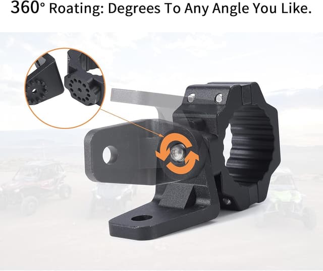 Detalle de ZIDIYORUO UTV Whip Light Mount & Light Bar Bracket (1.75–2 in Roll Cage Clamp) with 360° Rotation