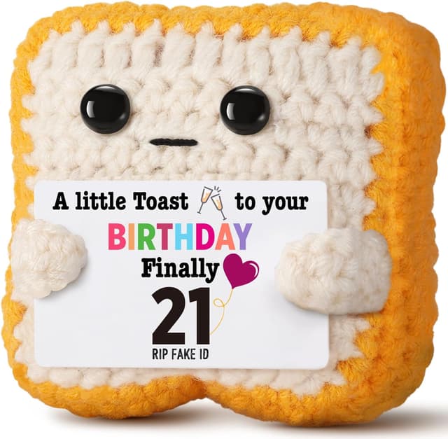 Imagen de Ovrrcame Finally 21" Crochet Toast Keepsake 21 en OfertitasTOP