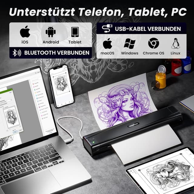 Thumbnail 2 de TATTMUSE Tattoo Drucker 1200mAh đš