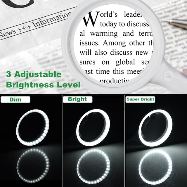 Detalle 2 de Lente d’ingrandimento con luce USB ricaricabile 30X/60X e 33 LED (3 modalità)