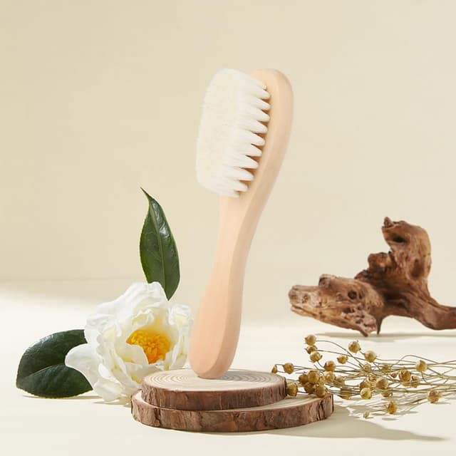 Thumbnail 6 de Aolso Baby-Haarbürste mit Holzgriff – extra weich mit Ziegenhaaren für Neugeborene