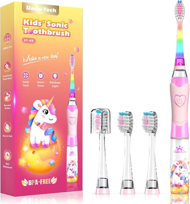 Detalle de Kids Electric Toothbrush 3-5-6-12 Unicorn Pink