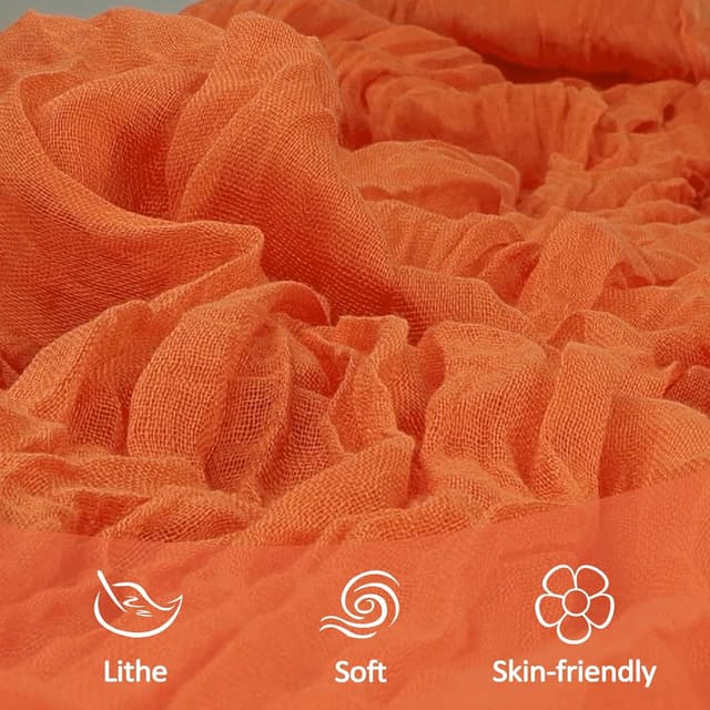 Detalle 1 de Heneger 12-Pack Orange Cheesecloth Table Runner (10-Foot) for Easter, Spring & Boho Party Decor