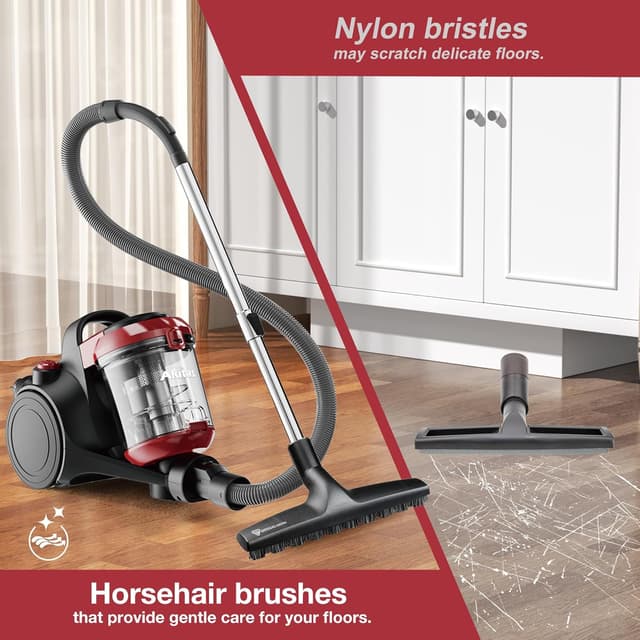 Detalle 2 de Akitas C10 bagless cylinder vacuum cleaner with 900W motor and 32cm horsehair parquet brush