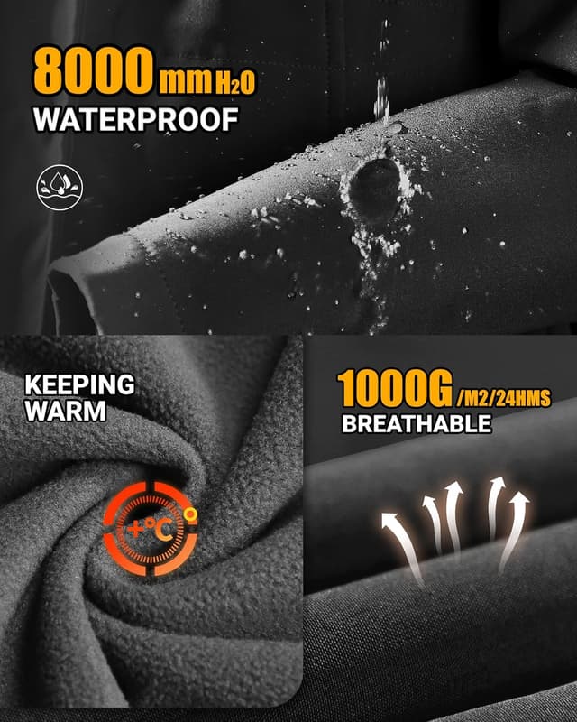 Detalle de Outdoor Ventures Softshell Regenjacke 8000 mm