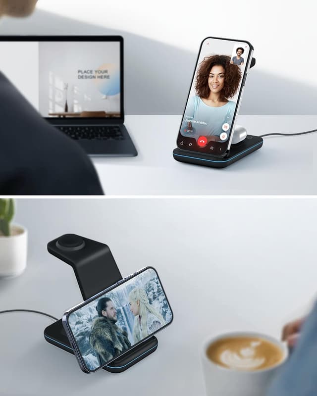 Detalle 2 de GEEKERA 3 in 1 wireless charger 4.8oz