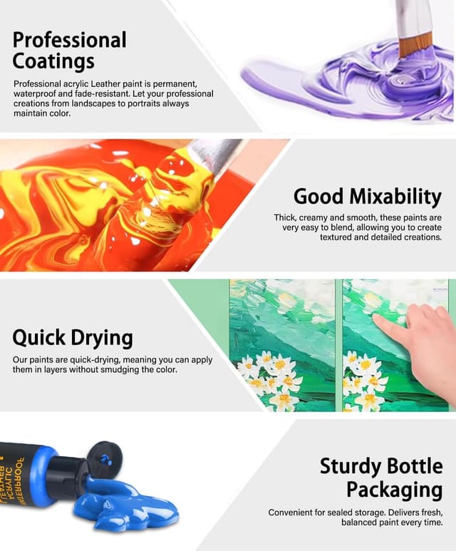 Thumbnail 2 de Colorful Acryl-Lederfarben-Set 36 Farben